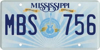 MS license plate MBS756