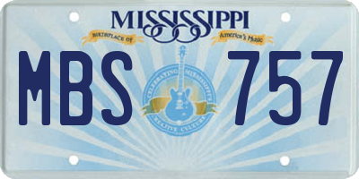 MS license plate MBS757