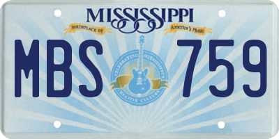 MS license plate MBS759