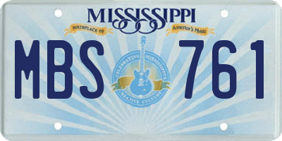 MS license plate MBS761