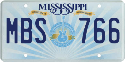 MS license plate MBS766
