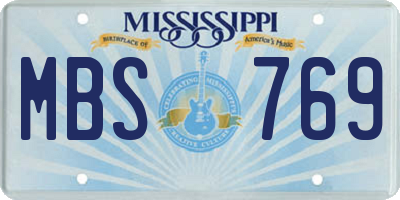 MS license plate MBS769