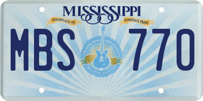 MS license plate MBS770
