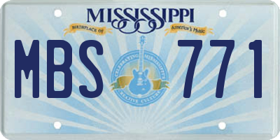 MS license plate MBS771