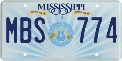 MS license plate MBS774