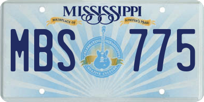 MS license plate MBS775
