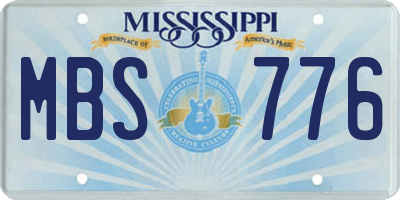 MS license plate MBS776