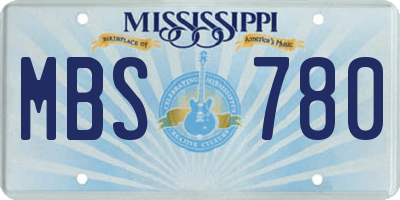 MS license plate MBS780