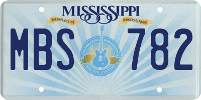 MS license plate MBS782