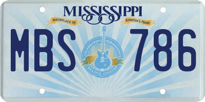 MS license plate MBS786