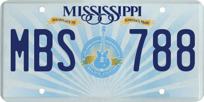 MS license plate MBS788