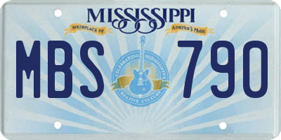 MS license plate MBS790