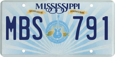 MS license plate MBS791