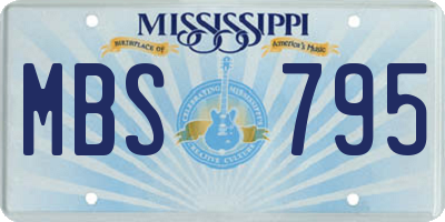 MS license plate MBS795