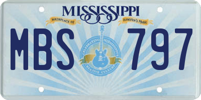 MS license plate MBS797