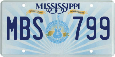 MS license plate MBS799