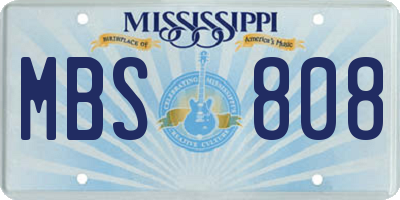MS license plate MBS808