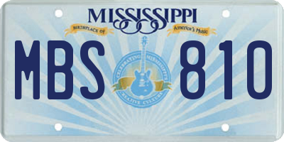 MS license plate MBS810