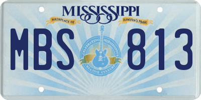 MS license plate MBS813