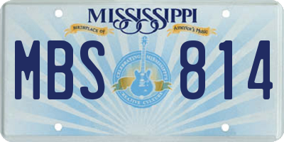 MS license plate MBS814