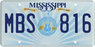 MS license plate MBS816