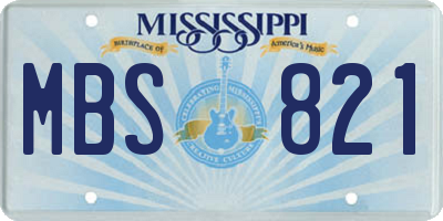 MS license plate MBS821