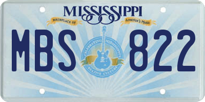 MS license plate MBS822