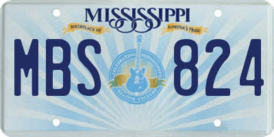 MS license plate MBS824
