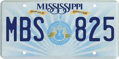 MS license plate MBS825