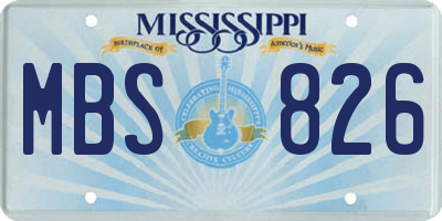 MS license plate MBS826