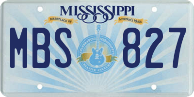 MS license plate MBS827