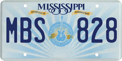 MS license plate MBS828