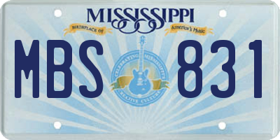 MS license plate MBS831