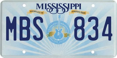 MS license plate MBS834