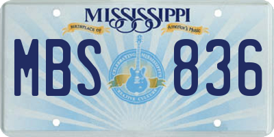 MS license plate MBS836