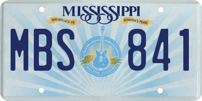 MS license plate MBS841