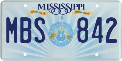 MS license plate MBS842
