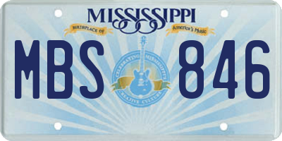 MS license plate MBS846