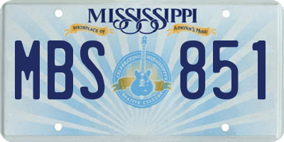 MS license plate MBS851