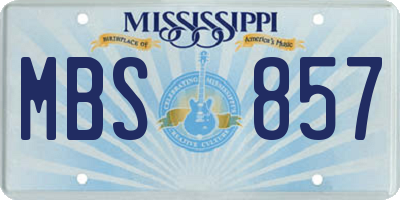 MS license plate MBS857