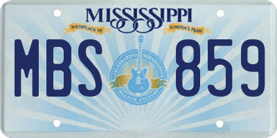 MS license plate MBS859