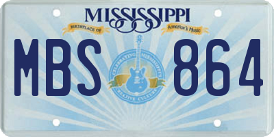 MS license plate MBS864