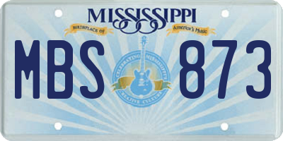 MS license plate MBS873