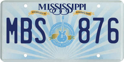 MS license plate MBS876