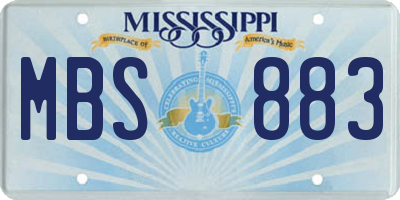 MS license plate MBS883