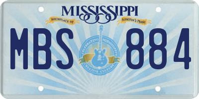 MS license plate MBS884