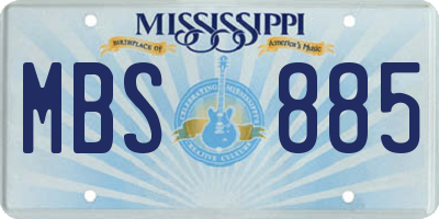 MS license plate MBS885
