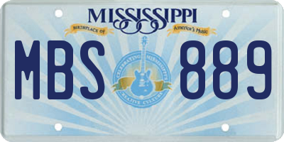 MS license plate MBS889