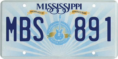 MS license plate MBS891
