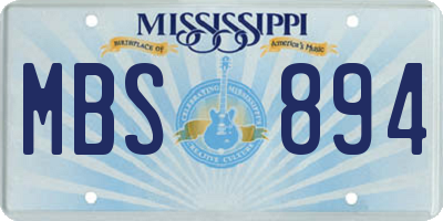 MS license plate MBS894